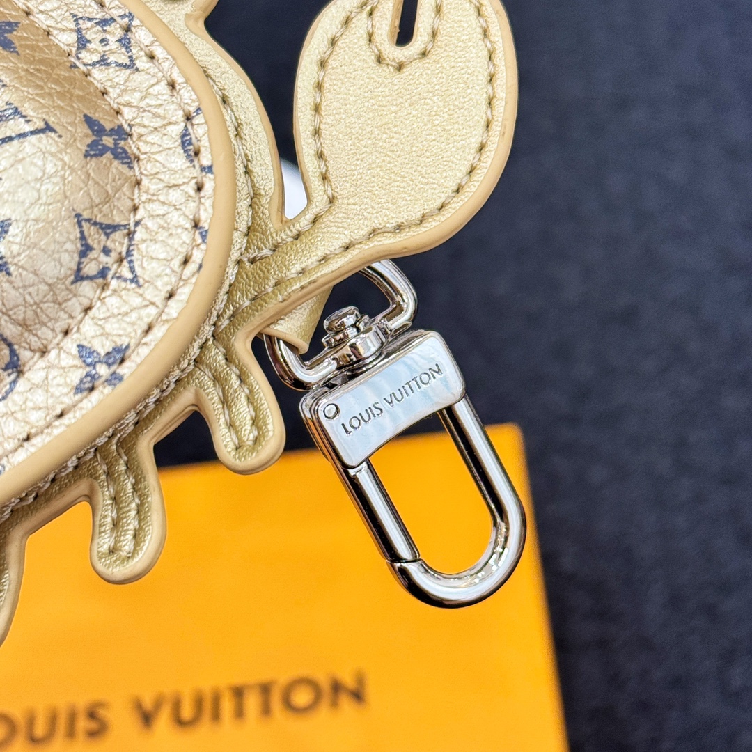 LV Gold Crab Bag Charm 